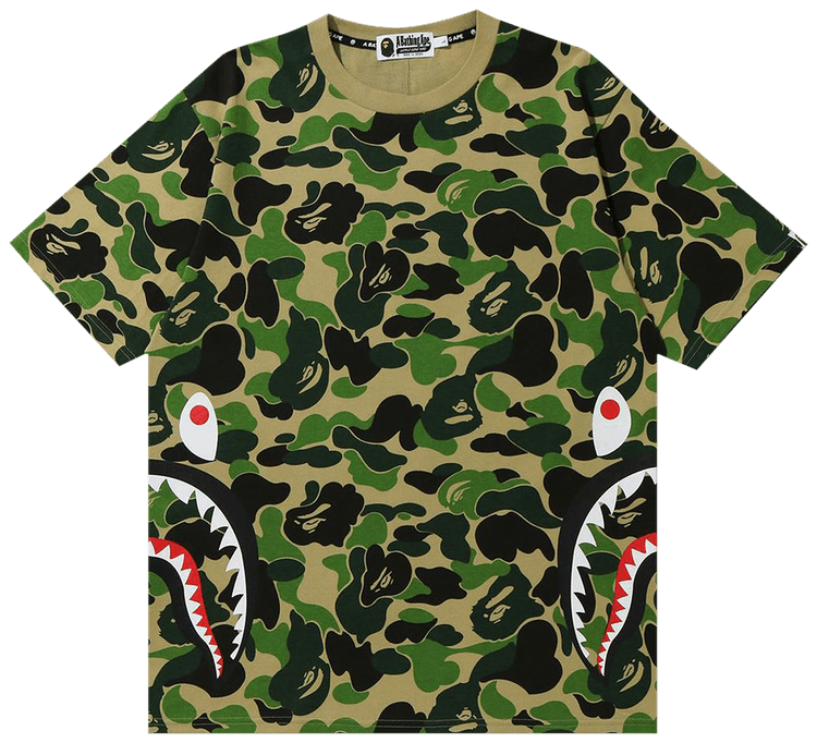 BAPE ABC Camo Side Shark Tee Green