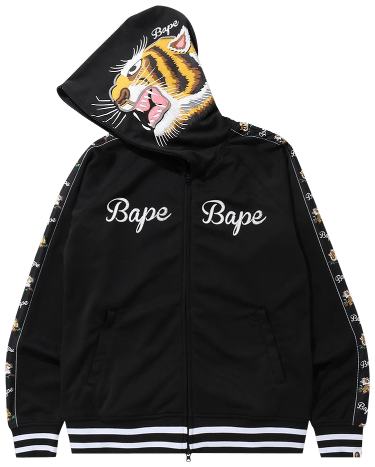 Buy BAPE Tiger Jersey Full Zip Hoodie 'Black' - 1G30 115 015 Buy BAPE Tiger Jersey Full Zip Hoodie 'Black' - 1G30 115 015