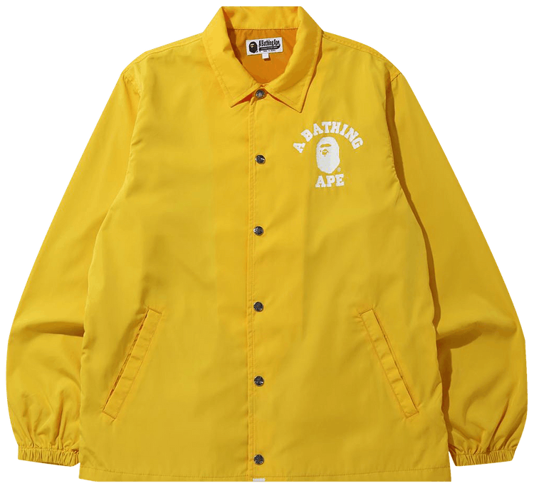 BAPE College Coach Jacket Yellow