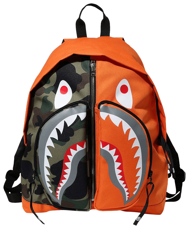 BAPE 1st Camo Shark Day Pack Orange
