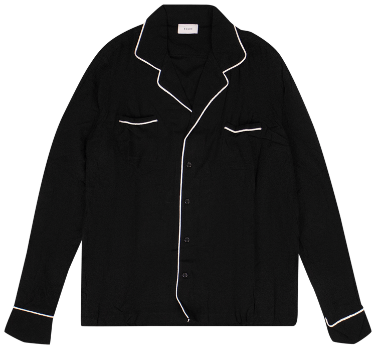 Rhude Button Down Long Sleeve Shirt Black