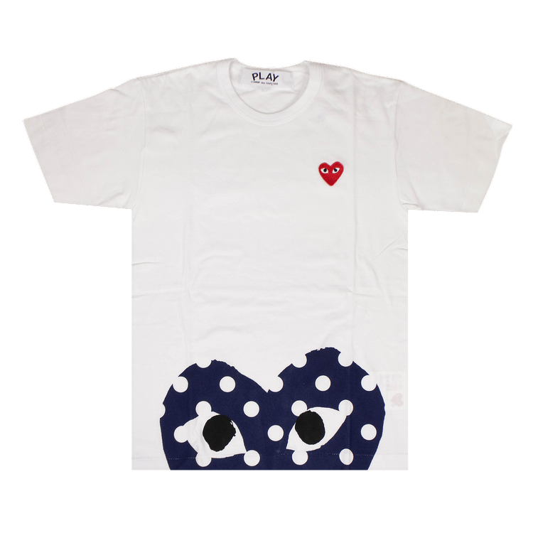 Comme des Garcons PLAY Polka Dot Half Heart T Shirt White