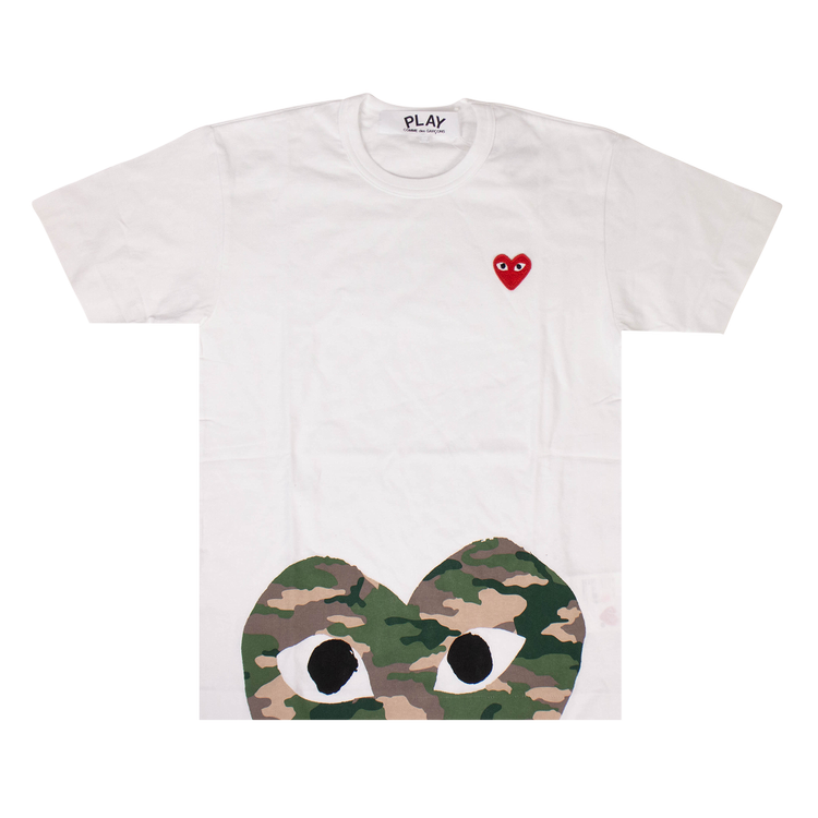 Comme des Garçons PLAY Camo Half Heart T-Shirt 'White'