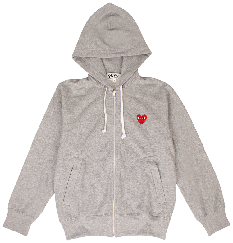 Comme des Garçons PLAY Heart Hooded Sweatshirt 'Gray'