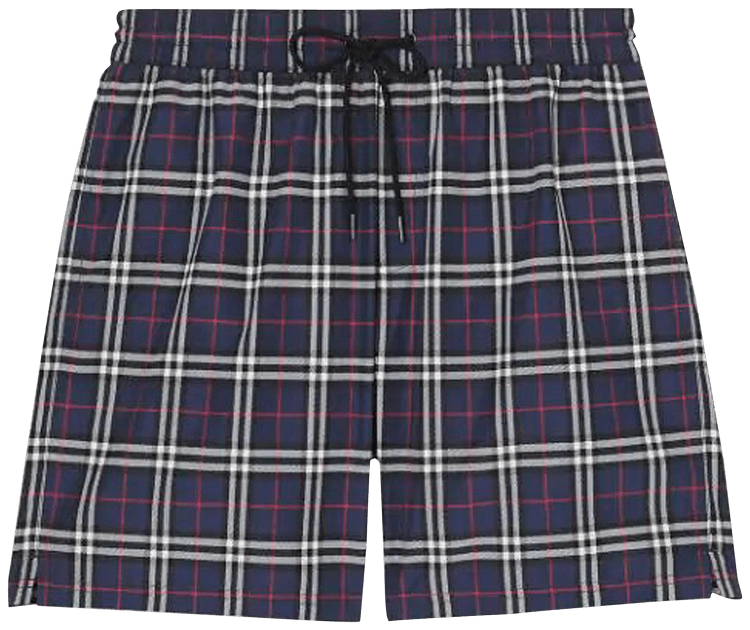 Burberry Check Drawcord Swim Shorts Carbon Blue