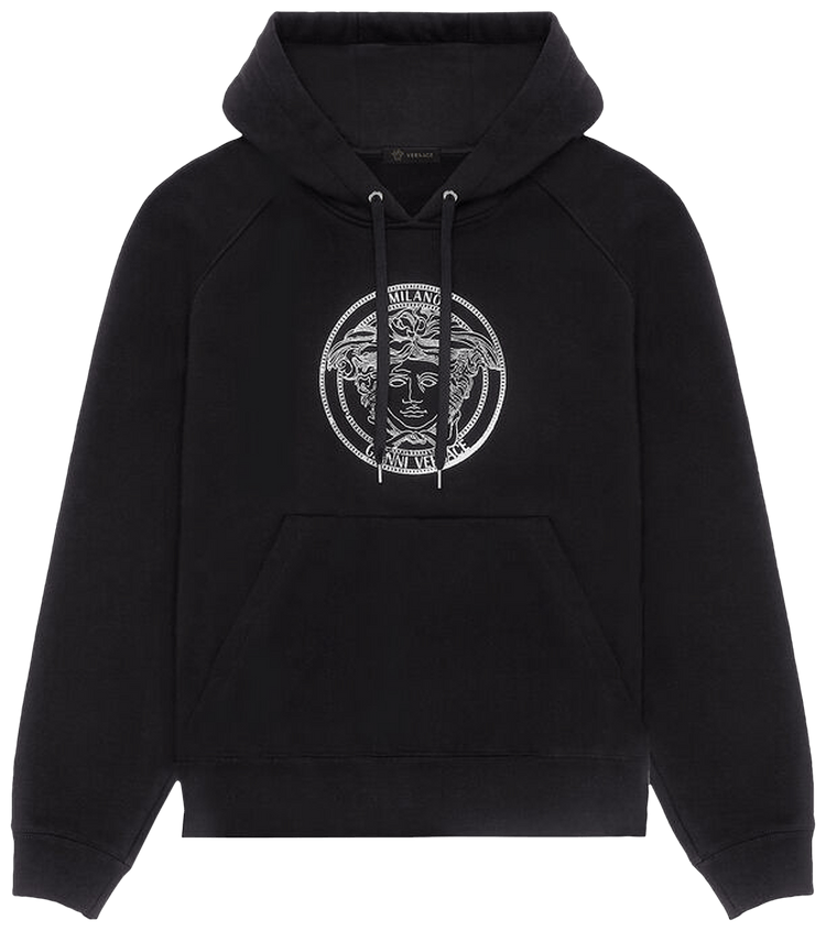 Versace Embroidered Medusa Hoodie Black