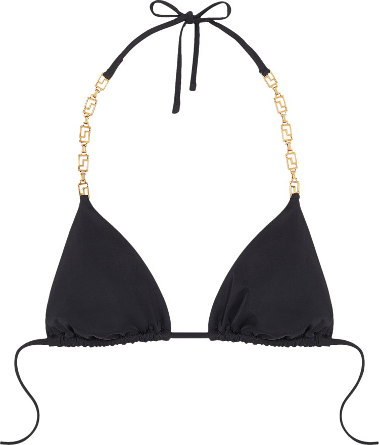 Versace Greca Chain Bikini Top 'Black'