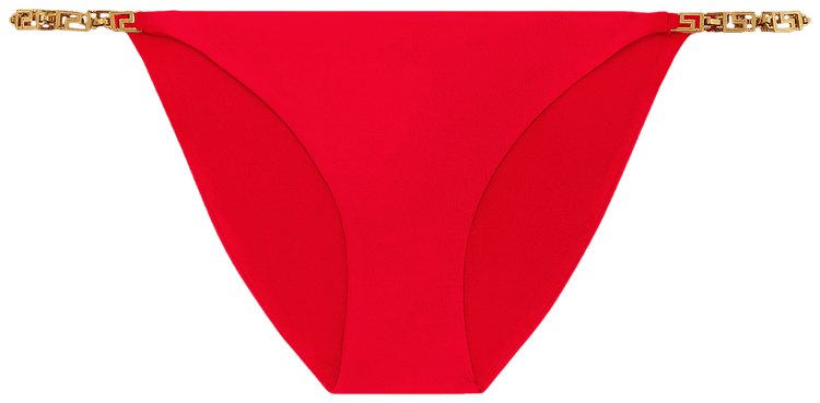 Versace Greca Chain Bikini Bottom Red
