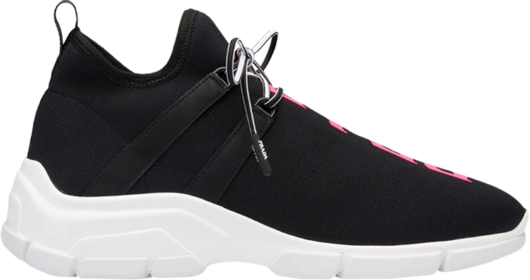 Prada Wmns XY Knit Sneaker 'Black Fluorescent Pink'