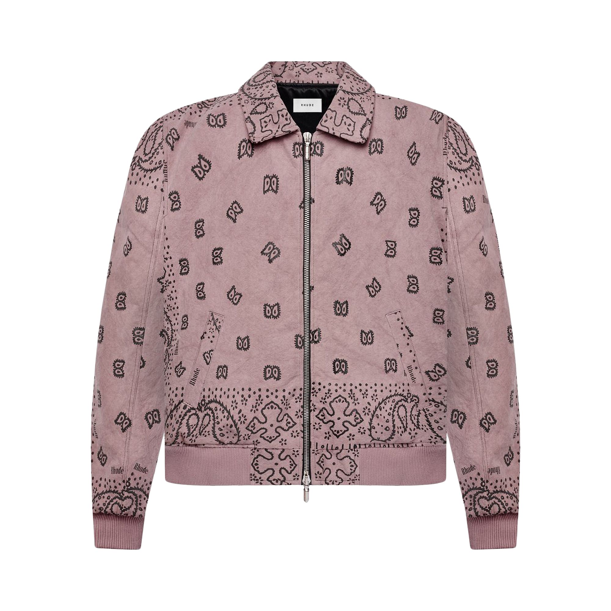 Pre-owned Rhude Bandana Bomber Jacket 'pink' | Men's Size Xl