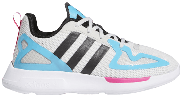 Adidas ZX 2K Flux Little Kid White Signal Cyan