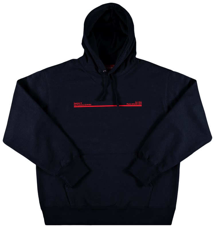 Supreme Shop Hooded Sweatshirt   San Francisco Navy