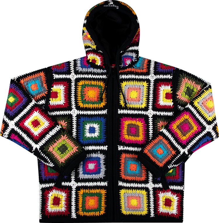 Supreme Crochet Hooded Zip Up Sweater 'Multicolor'