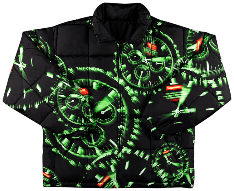 Supreme Watches Reversible Puffy Jacket Black