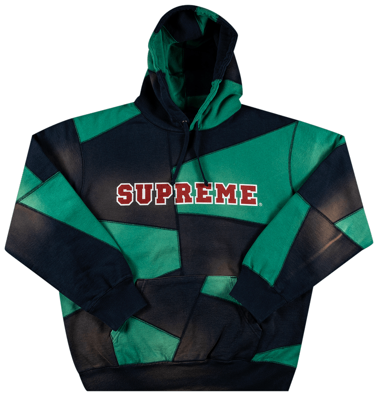 Supreme Patchwork Hooded Sweatshirt Navy