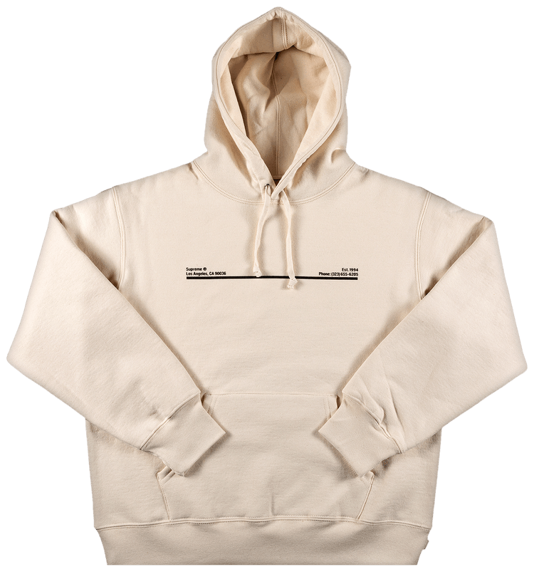 Supreme Shop Hooded Sweatshirt   Los Angeles Natural