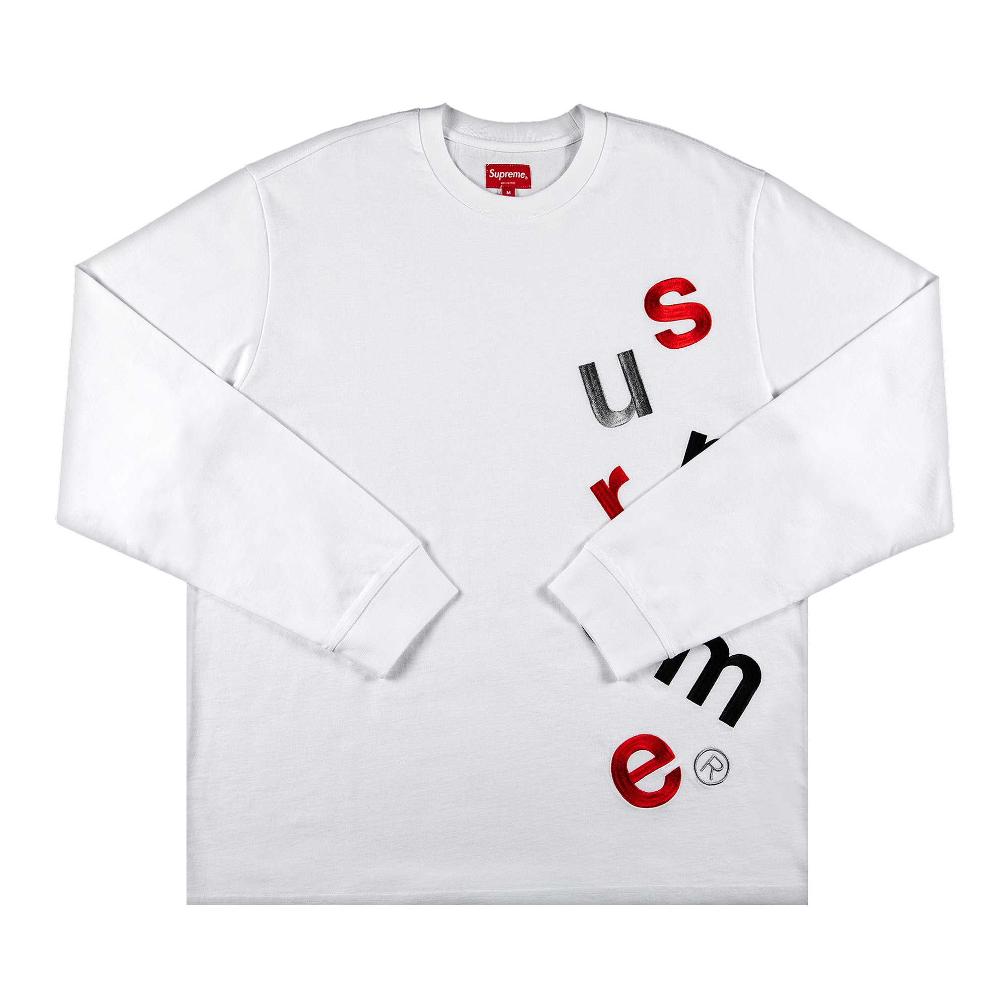 Supreme Scatter Logo Long-Sleeve Top 'White'