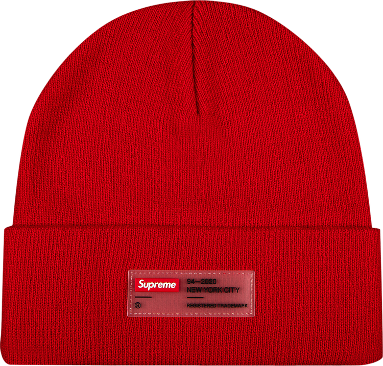 Supreme Clear Label Beanie 'Red'