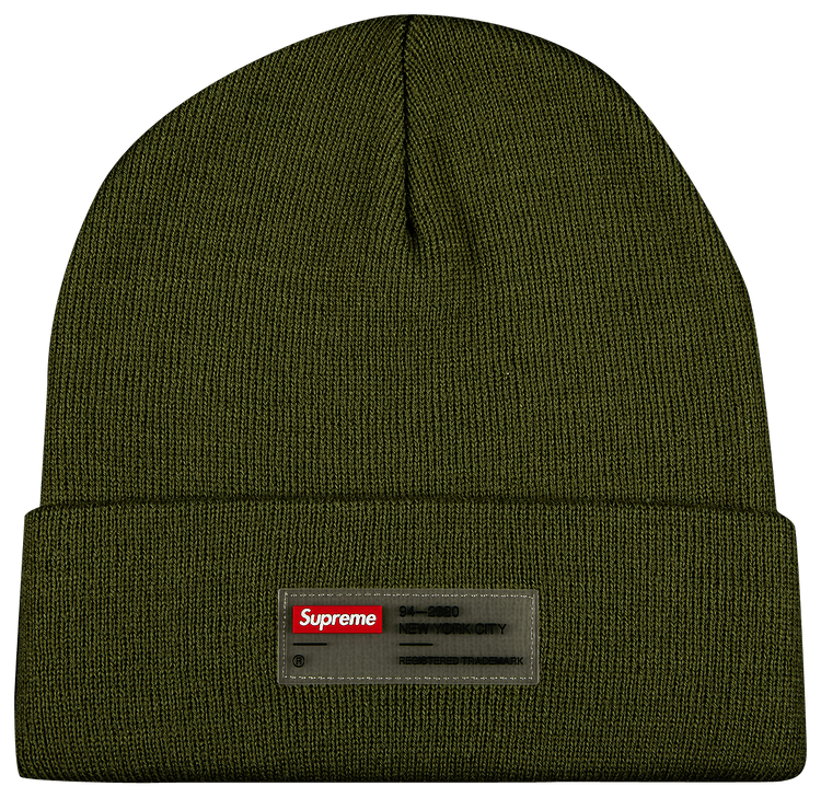 Supreme Clear Label Beanie Olive