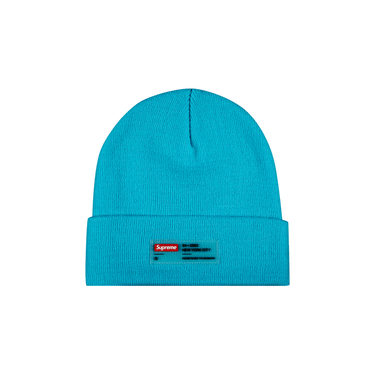 Buy Supreme Clear Label Beanie 'Cyan' - FW20BN32 CYAN | GOAT