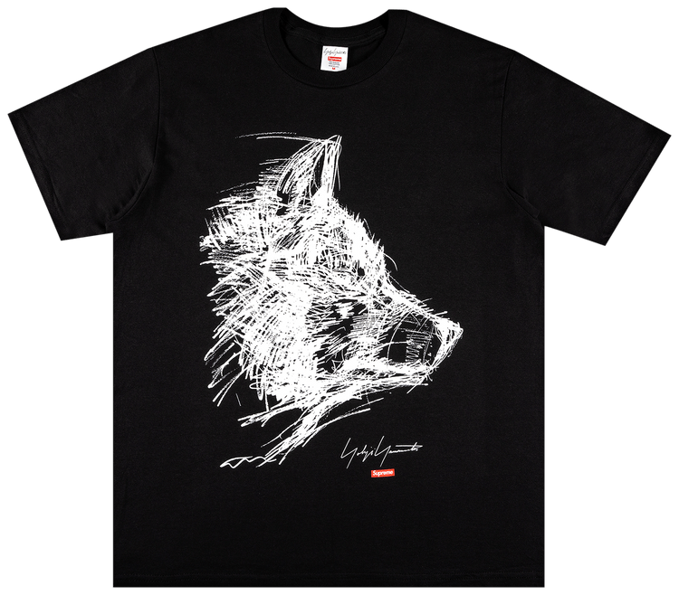 Buy Supreme x Yohji Yamamoto Scribble Wolf Tee 'Black' - FW20T5