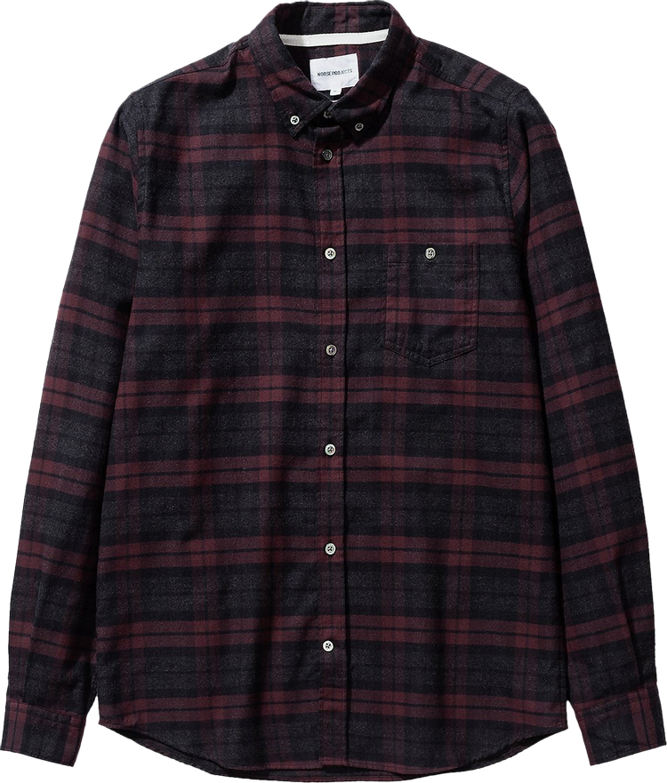 Norse Projects Anton Brushed Flannel Check Shirt 'Eggplant'