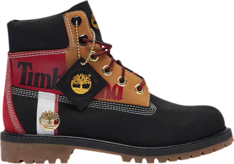 6 Inch Premium Waterproof Boot Junior 'Patch Logo - Black'