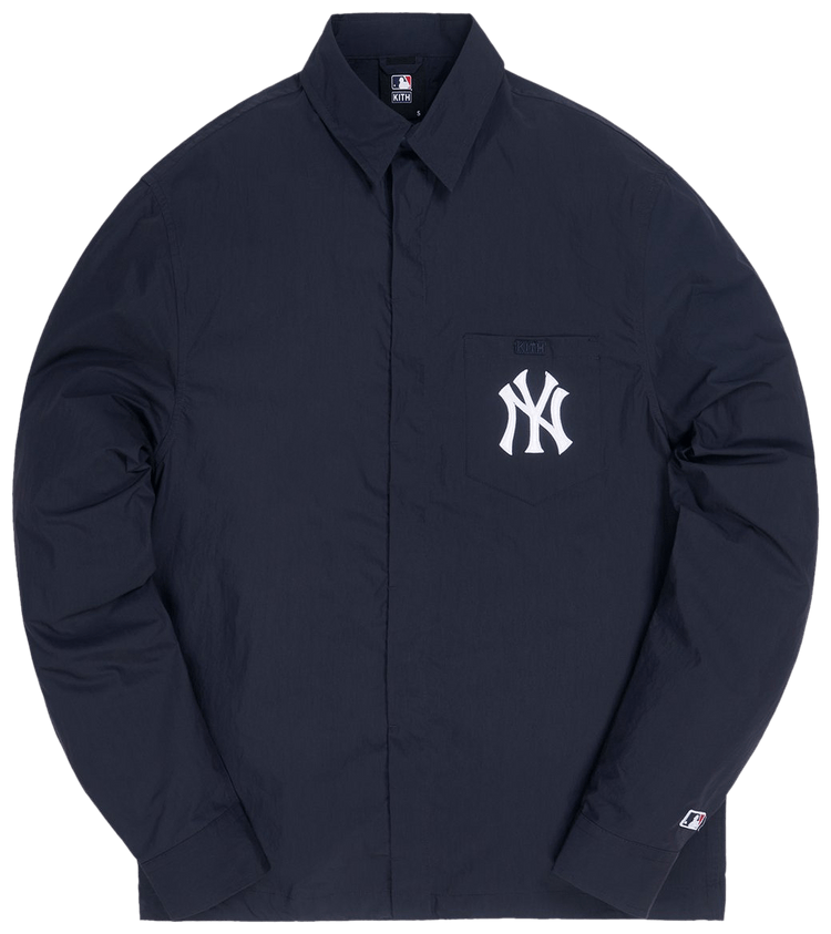 Kith For Major League Baseball New York Yankees Collared Buttondown Shirt Navy