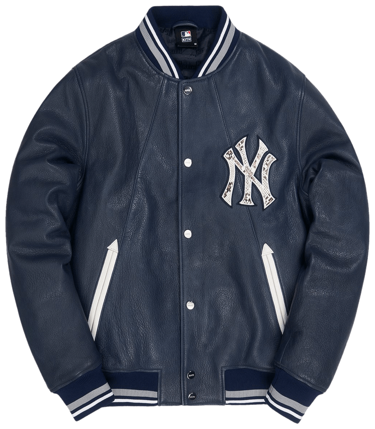 Kith For Major League Baseball New York Yankees Leather Bomber 'Navy'