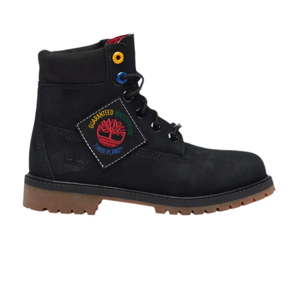 Pre-owned Timberland 6 Inch Premium Waterproof Boot Junior 'patch Pack - Black' | Kid's Size 4.5