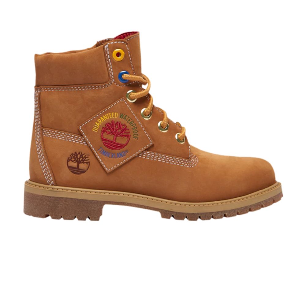 Pre-owned Timberland 6 Inch Premium Waterproof Boot Junior 'patch Pack - Wheat' | Brown | Kid's Size 5.5