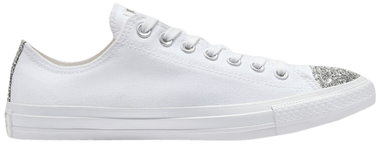 White converse glitter best sale toe