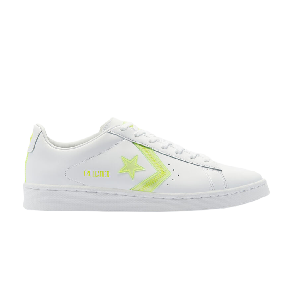 Pre-owned Converse Pro Leather Low 'hi-vis Collection - White Lemon Neon'