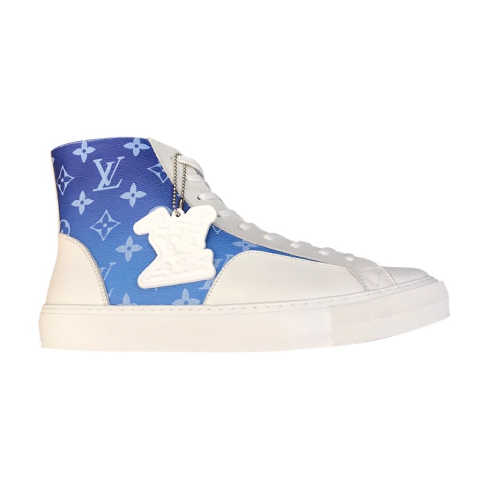 Pre-owned Louis Vuitton Tattoo Sneaker Boot 'blue Monogram Clouds' | Men's Size 6