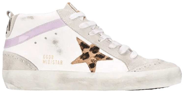 Golden Goose Wmns Mid Star White Leopard
