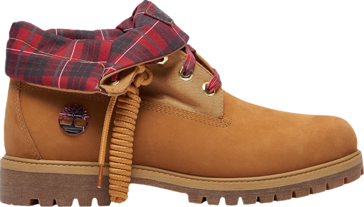 Roll Top Boot 'Wheat Plaid'