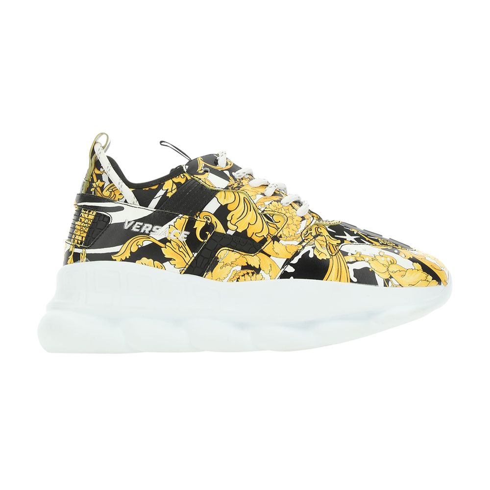 Pre-owned Versace Wmns Chain Reaction 2 'barocco Print - Black Yellow' | Women's Size 38
