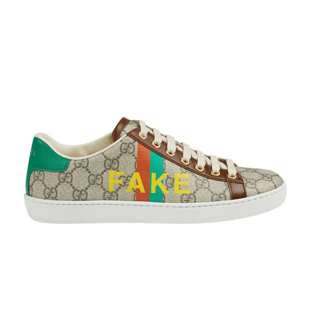 Pre-owned Gucci Wmns Ace 'fake/not Print' | Brown | Women's Size 35