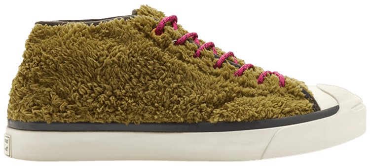 Converse Jack Purcell Mid Retro Sherpa   Dark Moss