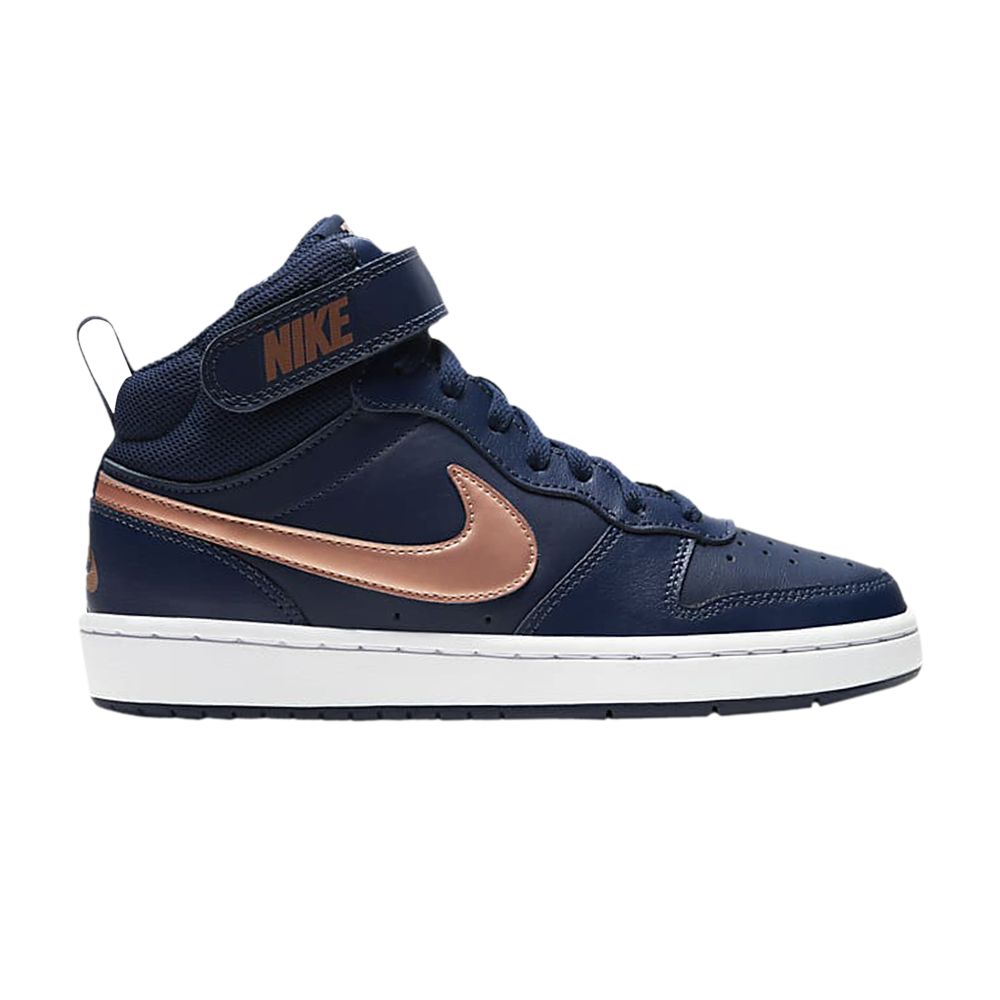 Pre-owned Nike Court Borough Mid 2 Gs 'navy Metallic Red Bronze' | Blue | Kid's Size 5