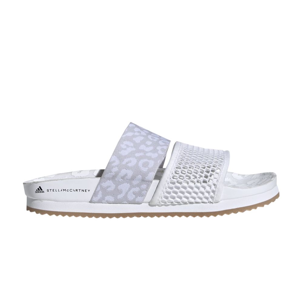 Pre-owned Adidas Originals Stella Mccartney X Wmns Stella-lette Slides 'leopard Print - White'