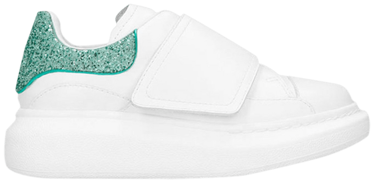 Alexander McQueen Wmns Oversized Velcro Sneaker White Emerald Glitter