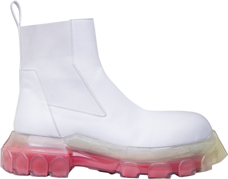 Rick Owens Mega Bozo Tractor Beetle 'Chalk White Red Clear Sole'