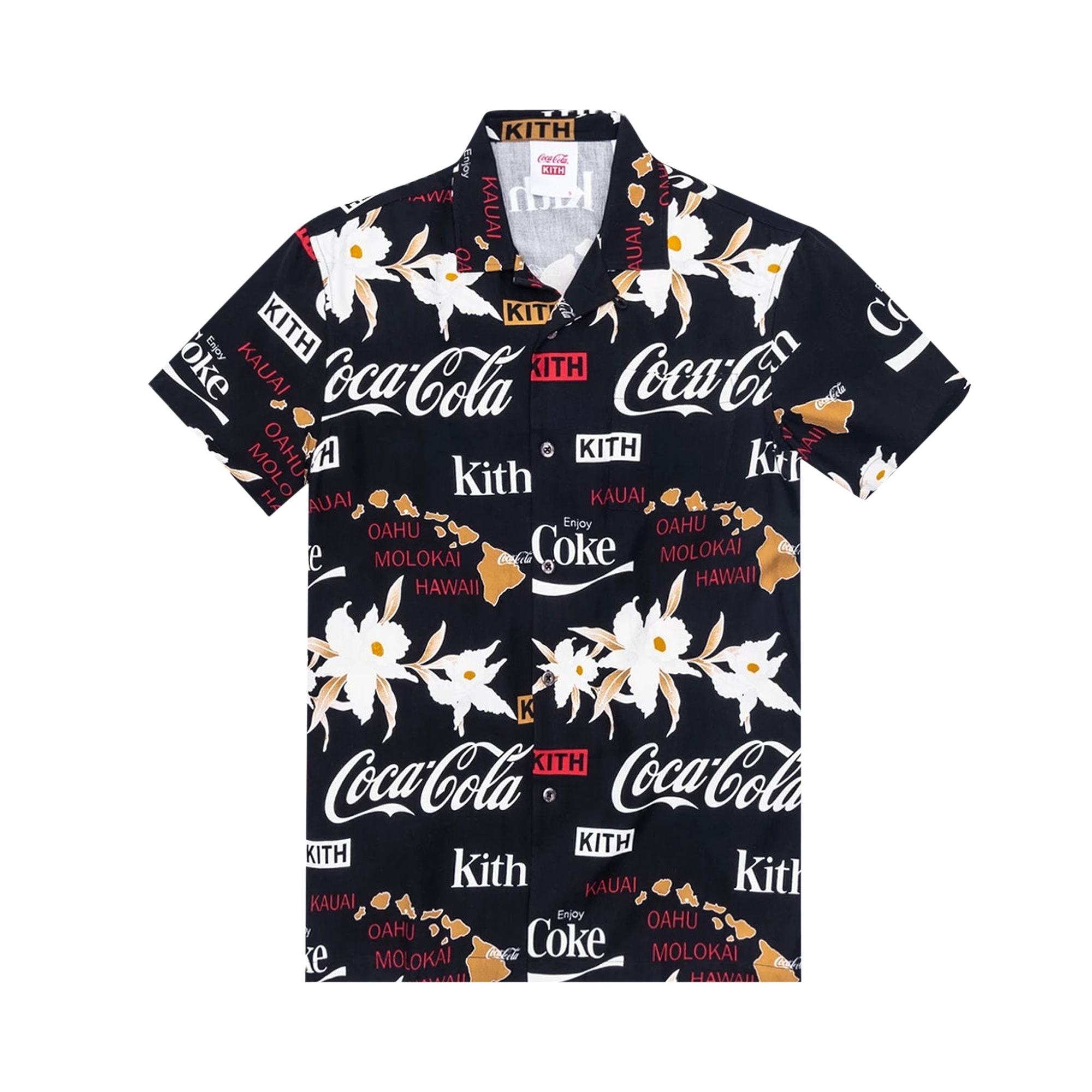Pre-owned Kith X Coca-cola Hawaiian Camp Button Up 'black'