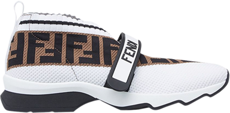 Fendi Wmns FF Motif Rockoko Sneaker 'White Brown'
