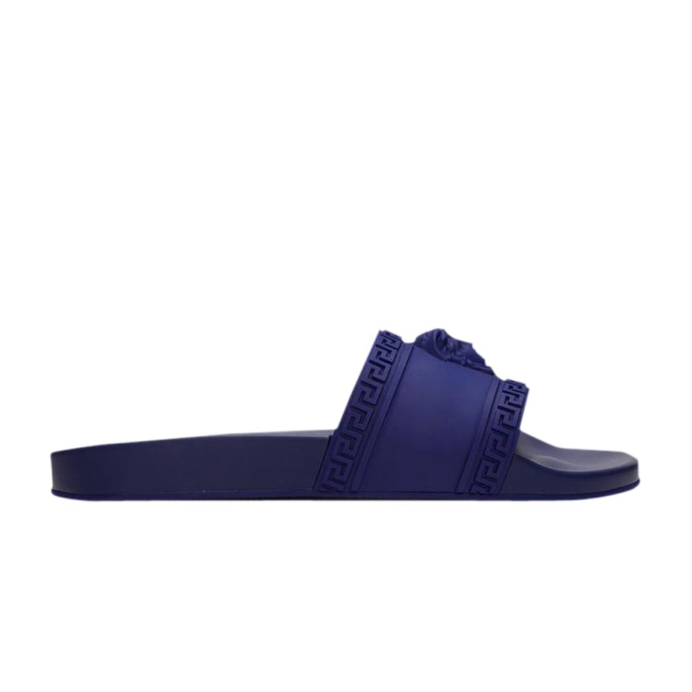 Pre-owned Versace Palazzo Medusa Pool Slide 'royal Blue' | Men's Size 41