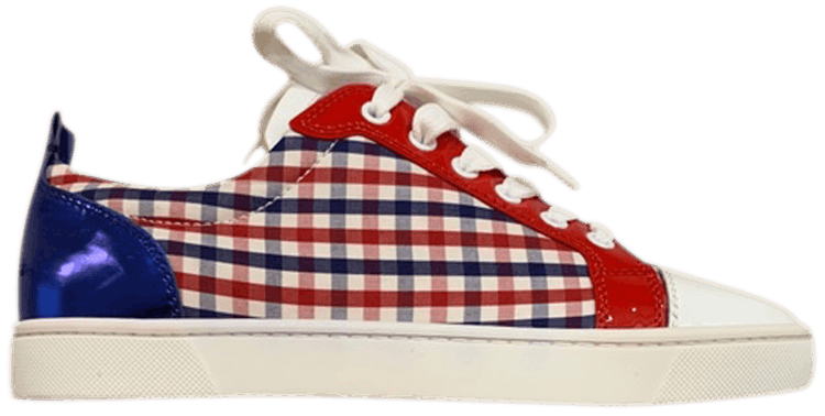 Christian Louboutin Junior Flat Plaid   Version Blue