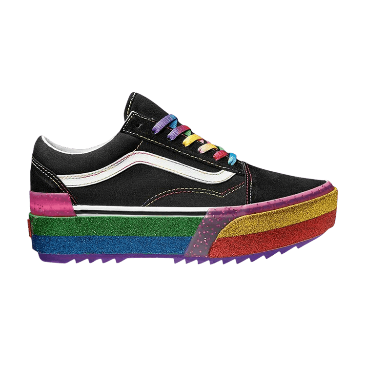 Rainbow glitter vans store