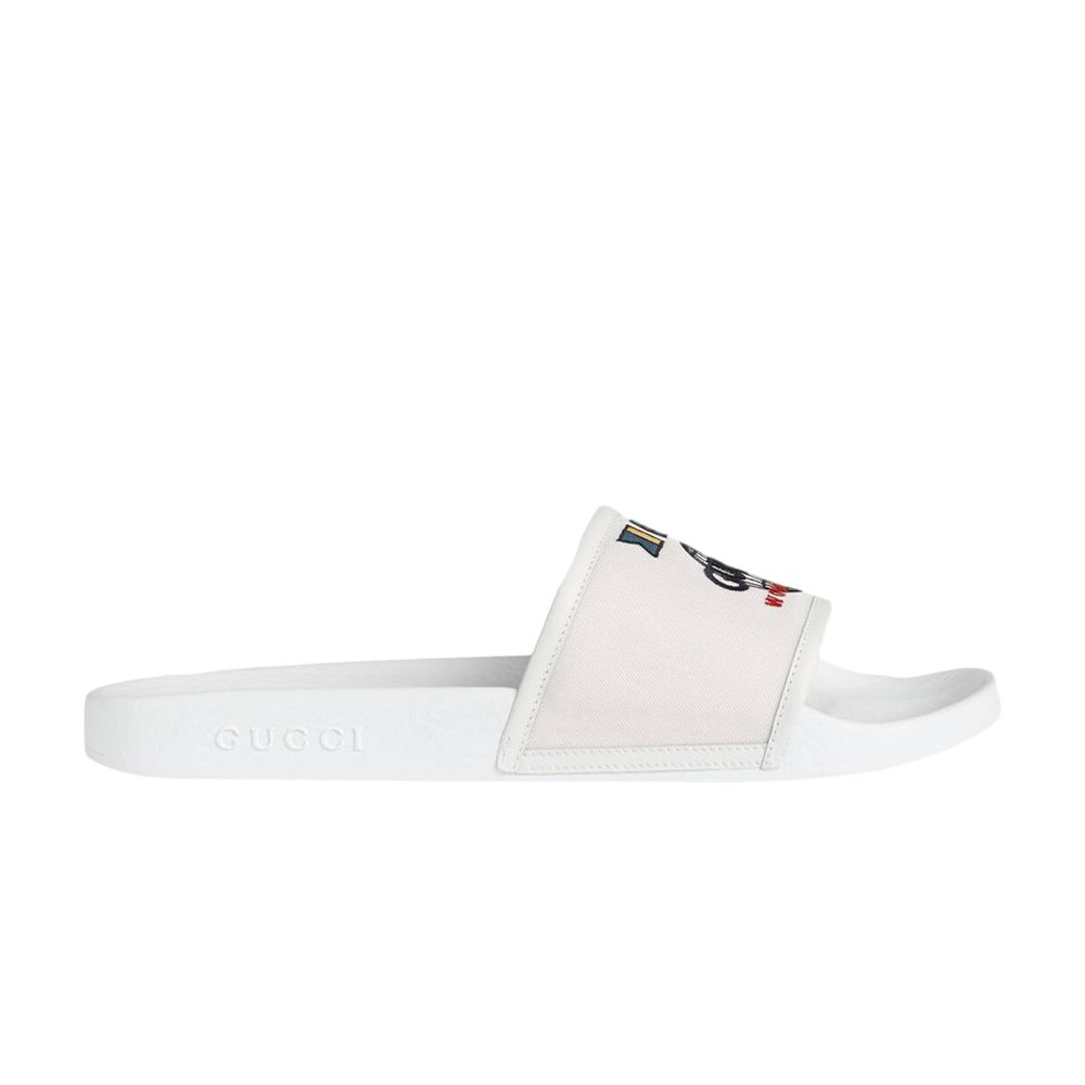 Pre-owned Gucci Slide 'worldwide Flag - White'