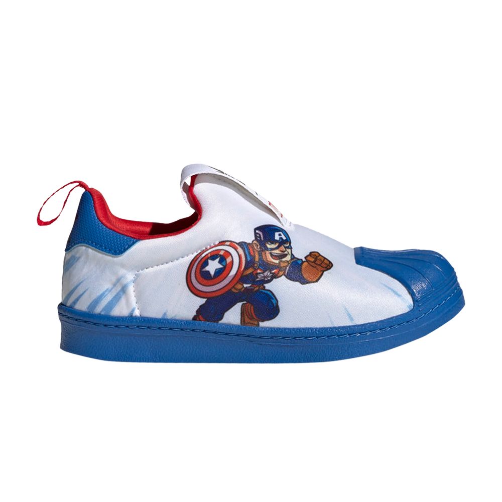 Pre-owned Adidas Originals Adidas Marvel X Superstar 360 J 'captain America' | White | Kid's Size 1.5